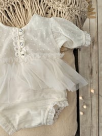 Image 4 of Photo prop | Newborn girls body-dress for photoshoots | Bessie | white