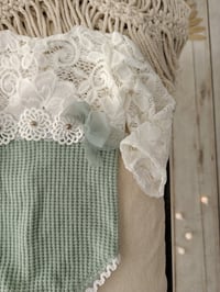 Image 3 of Newborn Bodysuit Photo Prop – Sienna (Sage & Off White)
