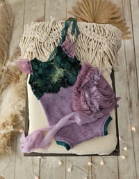 Image 2 of Photo prop | Newborn photoshooting set |  Zelda | purple | green