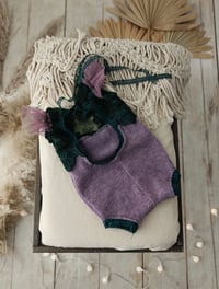 Image 5 of Photo prop | Newborn photoshooting set |  Zelda | purple | green