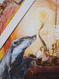 Image 2 of Badger in The Willows A3 Screenprint