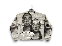 Image 1 of Sade Adu custom upcycled reworked Screen Print great sweatshirt