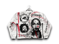 Image 1 of Sade Adu black panther party custom upcycled reworked Screen Print great sweatshirt