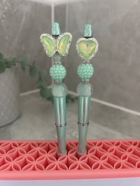 Fancy Mint Green Butterfly/Heart Pen
