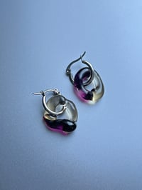 Image 3 of Dark Purple Glass Earrings