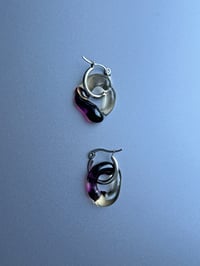 Image 4 of Dark Purple Glass Earrings