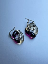 Image 1 of Dark Purple Glass Earrings