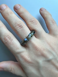 Image 2 of Dark Steel Sprinkles Murano Glass Ring