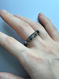 Image 4 of Dark Steel Sprinkles Murano Glass Ring