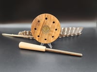 Image 1 of Curly Walnut Pot Call.  Slate over Glass #704