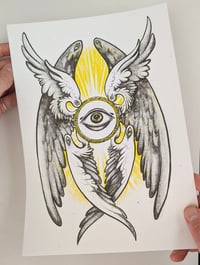 Image 2 of Seraphim - Biblically Accurate Angel Risograph Print