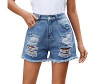 Classic Distressed Denim Shorts