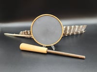 Image 3 of Pot Call made from Quartersawn Hickory.  Slate over glass #799