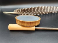 Image 2 of Pot Call made from Quartersawn Hickory.  Slate over glass #799