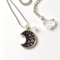 Image 2 of Cherry Blossom Black Moon Minimalist Resin Pendant