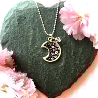 Image 1 of Cherry Blossom Black Moon Minimalist Resin Pendant
