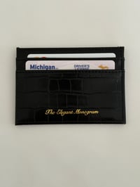 Image 4 of Crocodile Embossed Black Leather Card Holder
