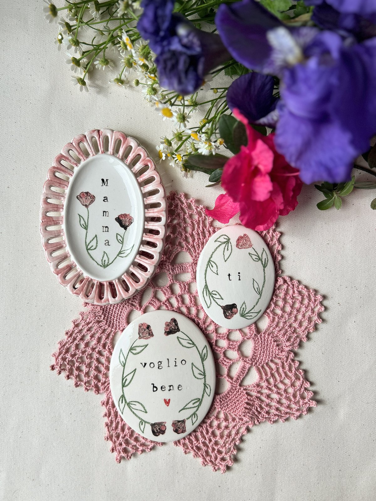  TRIS OVALINI - MAMMA, TI VOGLIO BENE ♥️