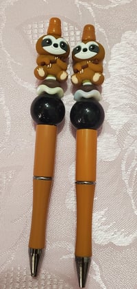 Image 3 of Brown Sloth Beaded Pen (489)