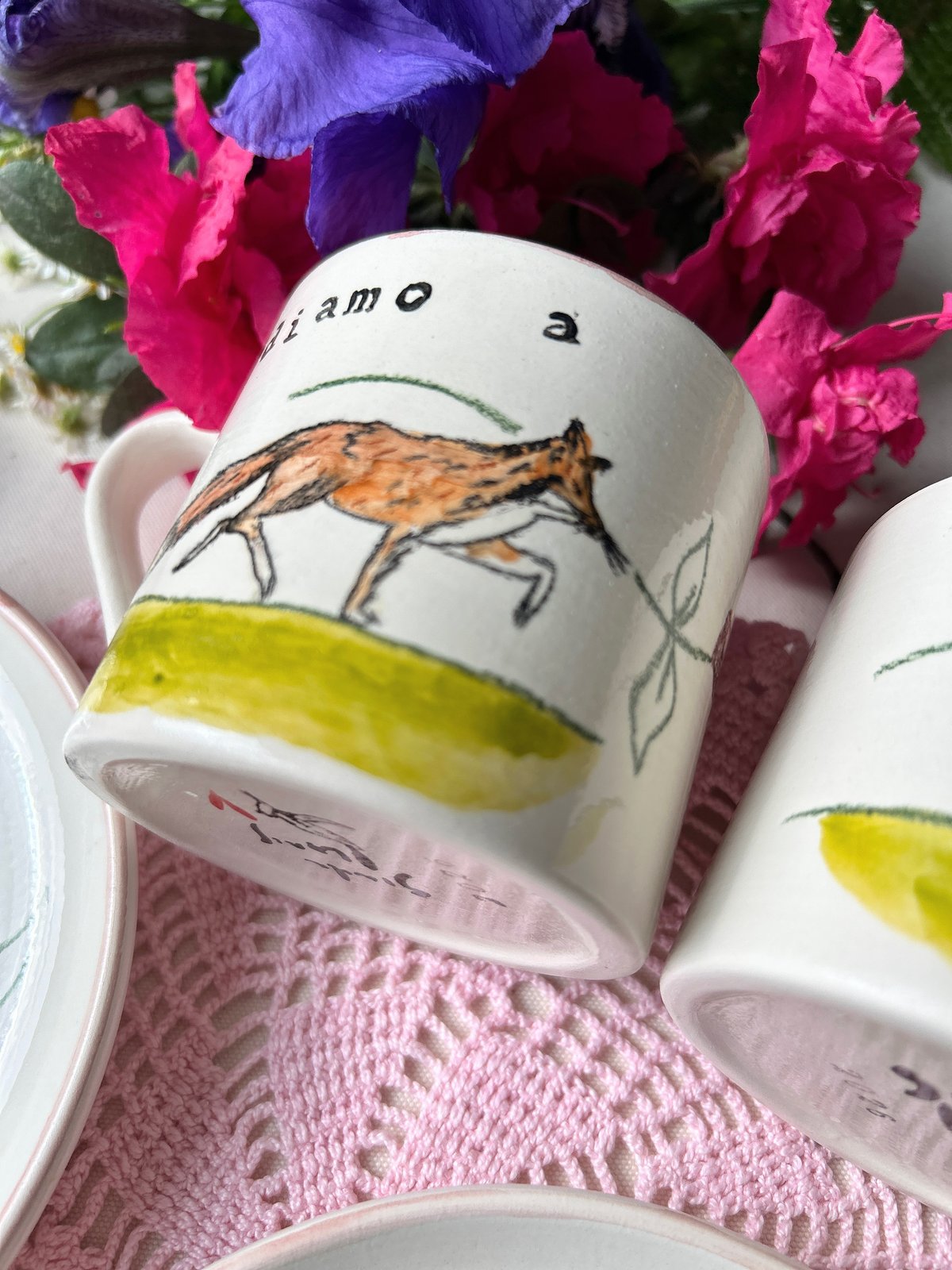 SET TAZZE + PIATTINI - ANDIAMO A RACCOGLIERE I FIORI