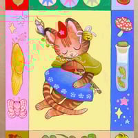 Image 2 of Magical Cat Folk Print