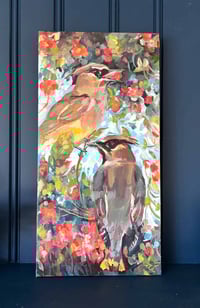 Image 2 of Entwined – Cedar Waxwing painting