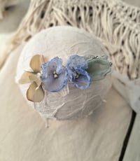 Image 3 of Photo prop | Newborn headband for photoshoot | blue | beige | small flowers