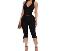 Noirof Rose Capri Set