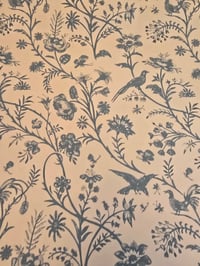 Image 2 of vintage french bird floral wallpaper mid century toile style sold by the metre