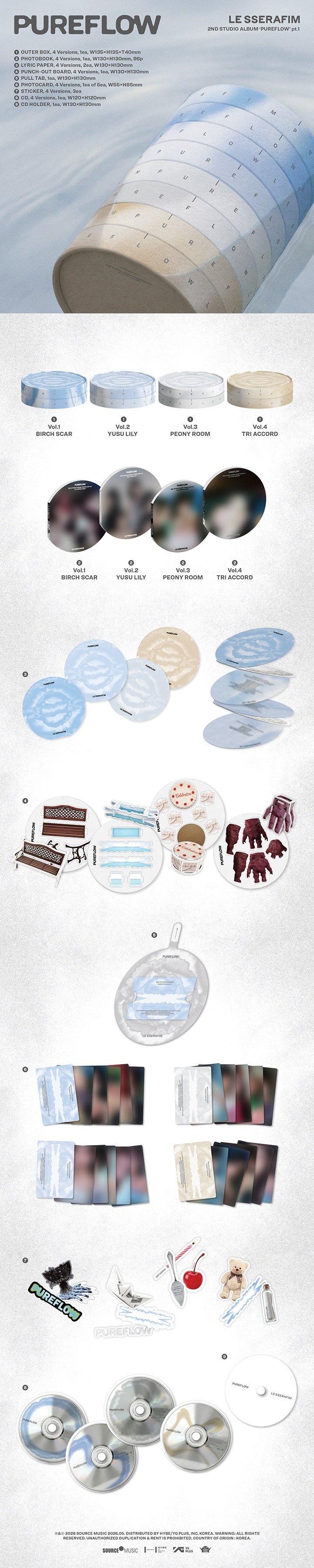 Image of [PRE-ORDER] LE SSERAFIM ‘PUREFLOW’ Pt. 1  + Weverse Shop POBs