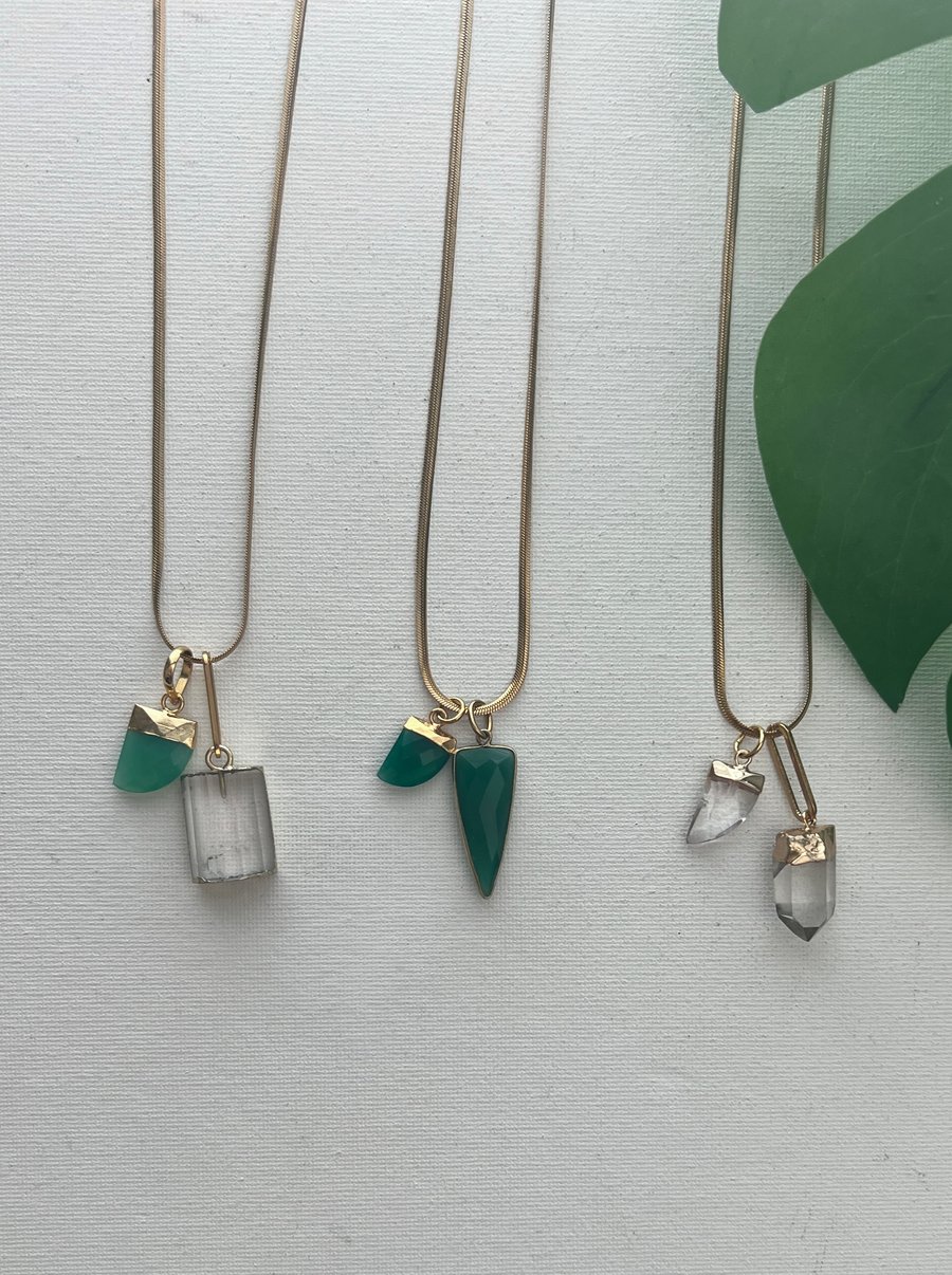 Image of GEM DROPS • Crystal Charm Necklace