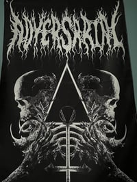 Image 2 of ADVERSARIAL "All Idols Fall Before the Hammer" USED FLAG