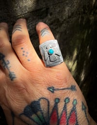 Image 2 of WL&A Handmade Old Style Carico Lake Thunderbird Signet - Size 8