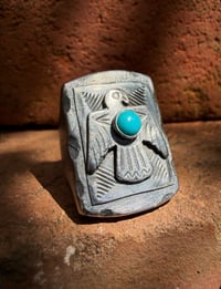 Image 3 of WL&A Handmade Old Style Carico Lake Thunderbird Signet - Size 8