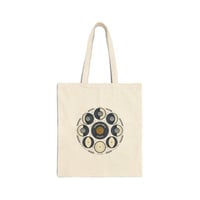 Image 1 of Moon Phase Tote Bag — Lunar Cycle Diagram Cotton Canvas Tote