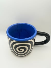 Image 2 of Black + Royal Blue Swirl Mug