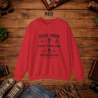 Image 3 of Real Men Pray • Christian Crewneck Sweatshirt — "Pray • Trust • Lead"