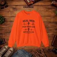 Image 5 of Real Men Pray • Christian Crewneck Sweatshirt — "Pray • Trust • Lead"