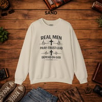 Image 6 of Real Men Pray • Christian Crewneck Sweatshirt — "Pray • Trust • Lead"
