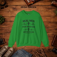 Image 7 of Real Men Pray • Christian Crewneck Sweatshirt — "Pray • Trust • Lead"