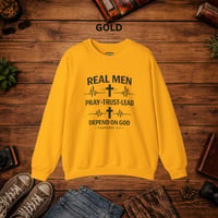 Image 8 of Real Men Pray • Christian Crewneck Sweatshirt — "Pray • Trust • Lead"