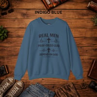 Image 9 of Real Men Pray • Christian Crewneck Sweatshirt — "Pray • Trust • Lead"