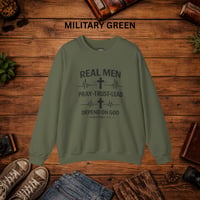 Image 10 of Real Men Pray • Christian Crewneck Sweatshirt — "Pray • Trust • Lead"