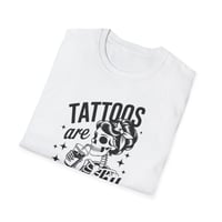 Image 4 of T-Shirt — "Tattoos Are Trashy" Vintage Skull Pin-Up Graphic