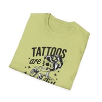 Image 6 of T-Shirt — "Tattoos Are Trashy" Vintage Skull Pin-Up Graphic