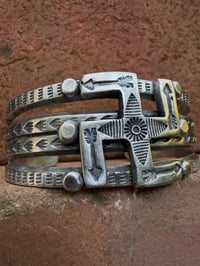 Image 1 of WL&A Handmade Old Style Heavy Ingot Whirling Log  Medicine Cuff - Size 7 to 7.5in Wrist