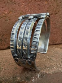 Image 5 of WL&A Handmade Old Style Heavy Ingot Whirling Log  Medicine Cuff - Size 7 to 7.5in Wrist