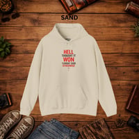 Image 7 of Religious Graphic Hoodie - "Hell Thought It Won, Sunday Said Otherwise" Christian Pullover