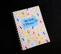 Image 1 of Handmade Colorful Daily Planner Bound Notebook, book, notes, gift, yellow, butterfly, flower, gift