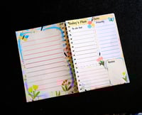 Image 3 of Handmade Colorful Daily Planner Bound Notebook, book, notes, gift, yellow, butterfly, flower, gift